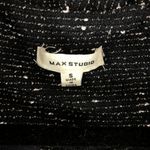 Max Studio Womens Jacket Open Front Pockets Tweed Fringe Marled Black Size S Photo 2