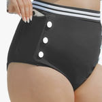 Curvagile High Waisted Bikini Bottoms Tummy Control with Side Pockets Full Coverage Photo 0