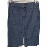 J.Crew  Size 2 Medium Wash Denim Pencil Skirt 99% Cotton Modest Length. Photo 0