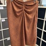 Nine West  Dalmatian Leopard Animal Print Women's Rouched Midi Skirt Photo 0