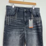 Risen NEW  Dark Grey High Rise Crop Straight Jeans Photo 3