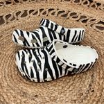 Crocs  Womens Zebra Print Black & White Slip-On Platform Croc Slide Shoes Size 9 Photo 1