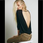 Free People Laguna Floral Open Sexy Back White/Blue Blouse Photo 4