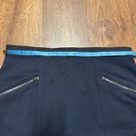 Theory  Womens Stretch Wool Zipper Mini Pencil Skirt Black Navy Blue Size 6 Photo 7