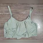 Anthropologie NWT By Ribbed Buckle Strap Bubble Hem Cropped Tank Top Moss XL Photo 4