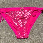Victoria's Secret Victoria’s Secret hot pink gold foil hearts side tie bikini bottoms SMALL Photo 0