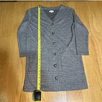 Lou & grey  Houndstooth Dress Cardigan in Gray & Tan Twill Knit Size Medium Photo 5