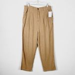 Free People  Faded Love Tan Linen Blend Trouser Pants Photo 2