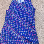 Nike  Dri-Fit Racerback Tank Top L Blue Pink Print Athleisure Running Sporty Photo 0