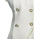 Womens Vintage Matthew & Davis For BL Ivory Gold Trim Knit Sweater Blazer Sz 6P Photo 1