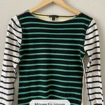 J.Crew Waffle Knit T Shirt Stripe Combo Yellow Green F8813 Long Sleeve Photo 3