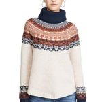 Madewell  NEW Brookdale Fair Isle Turtleneck Sweater Alpaca Cream Navy Orange XXL Photo 0