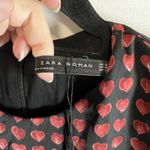 ZARA  Red Black Heart Print Long Sleeves Romper‎ Women's Size XS Photo 3