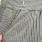 Nike  Olive Green Wide Ribbed High Rise Split Hem Leggings Medium Photo 5