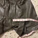 Abercrombie & Fitch  high-rise vegan leather shorts in a brown olive color large Photo 3