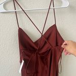 ASTR NEW  Gaia Slip Midi Dress Brown‎ Sz Small Revolve Photo 6