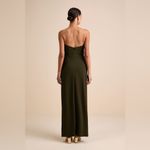 Lulus LULU’S Thula Dark Olive Cutout U-Bar Column Maxi Dress Photo 5