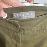 Kate Hill Pant Women 14W Olive Green 100% Chino Chino Cropped Lagenlook Coastal Photo 4