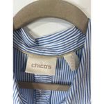 Chico's  Button Down Blouse Womens Size 3 Striped Gold Charm Blue White Photo 8