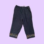 Christopher & Banks Vintage Y2K Black floral embroidered Capri pants 🔥 Photo 1