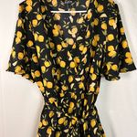 BloomChic Citrus Lemons Print Belted Surplice Neck Split Dress Size 18 Photo 2