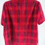 Victoria's Secret Red Plaid Short Sleeve Button Up Sleep Top Size Large New Photo 5