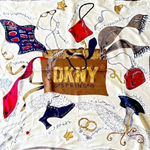 Donna Karan DKNY Rare Silk‎ Scarf Spring Saks Fifth Avenue Rolled Hems Fashion NWT! New York Photo 1