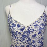 Free People  blue & white‎ floral scalloped cami top Size S Photo 4