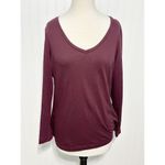 Charter Club  Women's V Neck Long Sleeve Stretch‎ Pullover Top Purple Size Large Photo 9