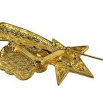 Vintage JJ Artifacts 3" Shooting Star Rhinestone Wish I May Silver Metal Brooch Gold Photo 5