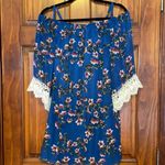 A Byer Floral off-shoulder mini dress Photo 1