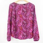 Ann Taylor  Blouse Size 4 Paisley Print Business Casual Office Work Evening Light Photo 1