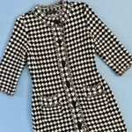 Marc Cain Houndstooth Tweed Wool Black White Button Down Dress Photo 1