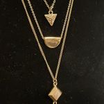 Gold tone triple strand rhinestone stone accent lariat necklace Photo 1