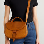None Vintage Genuine Leather Crossbody Saddle Bag. Tan Boho Western Satchel / Hanmade Photo 0