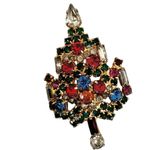 Warner Vintage Rhinestone Christmas Tree Brooch Photo 8