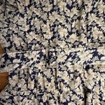 Vintage Items Made in USA Floral Dress‎ Peplum Midi 80s Style Blue Size M Photo 4