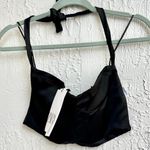 ZARA NWT  Sleeveless Sweetheart Halter Neck Crop Top Black Women's Size Medium Photo 0