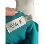 Eliza J Aqua Teal Ruffle Shoulder Scuba Dress Size 4 Photo 3