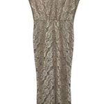 Alex Evenings Women's Sz 8 Long Lace Cap Sleeve Gown Evening Dress Photo 0