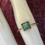 Turquoise blue square dainty ring Photo 4