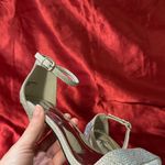 Pierre Dumas  Women’s Silver Rhinestone Stiletto Heels with Ankle Straps size 7M Photo 2