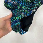 Speedo  Blue & Green Spotted One Piece Swimsuit Womens 12 Modest Swim Vacation Photo 2