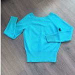 Lacoste  Boat Neck Jumper Teal Blue Size 42 US‎ Small EUC Babydoll Fall Autumn Photo 2