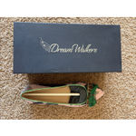 Dream Walkers Artemisa Feather Bow Camo Suede Pointed Flat Shoes 40 Handmade NEW Pink Size 9 Photo 3