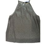 Mango MNG women’s Gold Silver Textured shimmer metallic tank blouse sz M Photo 4