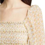 ASTR NWT THE LABEL Floral Smocked Peplum Top in Orange Purple Multi Sz. M Photo 4