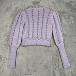 ZARA Sweater Women Small Purple Sparkle Corchet Cropped Scalloped Fairy Feminine Photo 2