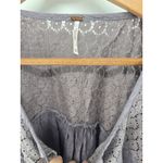 Free People  Grey Lace Crochet Boho Blouse Top Women's Size XS 3/4 Sleeve Photo 2