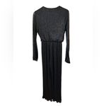 NWT Marina Long Sleeve Black Metallic Sheer Sleeve Jumpsuit 4. Holiday Cocktails Photo 1